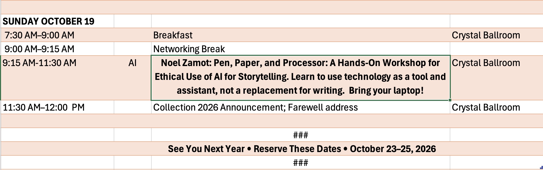 florida writerscon schedule